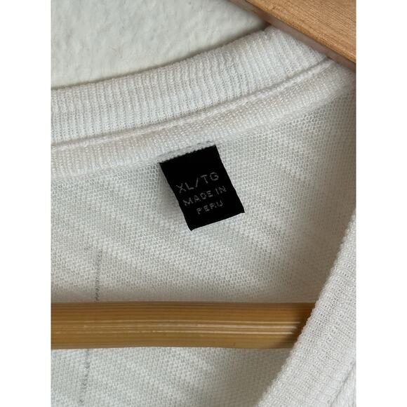 ATM Anthony Thomas Melillo White Slub Cotton Tee Shirt XL Lightweight Sheer Top - Picture 9 of 12